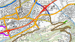 Découpage des axes des routes cantonales selon la loi sur les routes